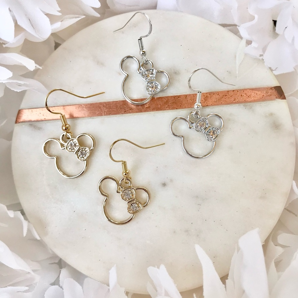 Gold OR Silver Minnie Inspired Earrings NWT